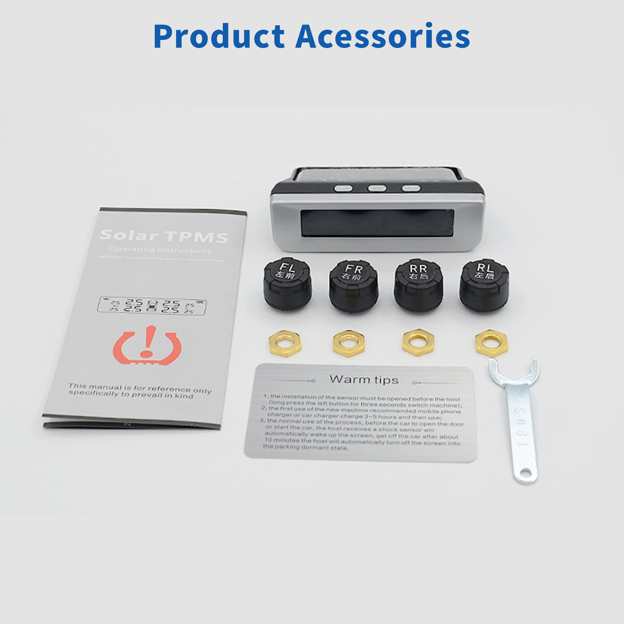 STHIRA Tyre Pressure Monitor Tpms For Cars, Solar Car Tyre Pressure Monitoring System For Car With 4 External Sensors, Tire Pressure Monitor With 3 Digital Accrate Real-Time LCD Display, 0-51PSI STHIRA Tyre Pressure Monitor Tpms For Cars, Solar Car Tyre Pressure Monitoring System For Car With 4 External Sensors, Tire Pressure Monitor With 3 Digital Accrate Real-Time LCD Display, 0-51PSI
